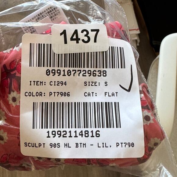 J.Crew Classic Sculpt Sunny Bikini Bottom WMNS S Coral Floral High-Cut Mid Rise - Picture 9 of 9